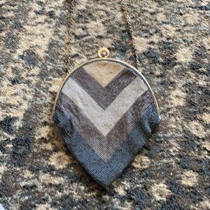 Vintage Silver Beaded Evening Bag